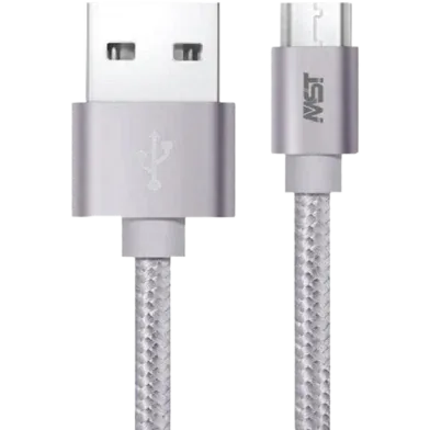 Megastar 2M Micro USB FC-M001-3A Fast Charging Cable-Silver - Rokomari product